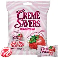 Creme Savers Hard Candy Strawberry Peg Bag